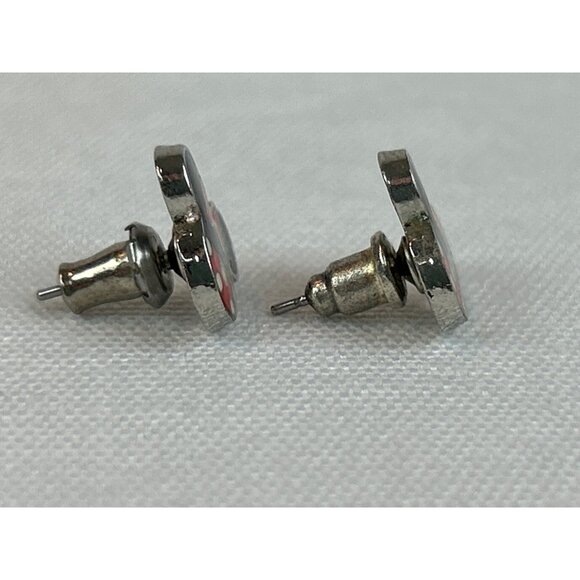 Disney Minnie Mouse Head Stud Earrings Black Red Enamel - Picture 4 of 7